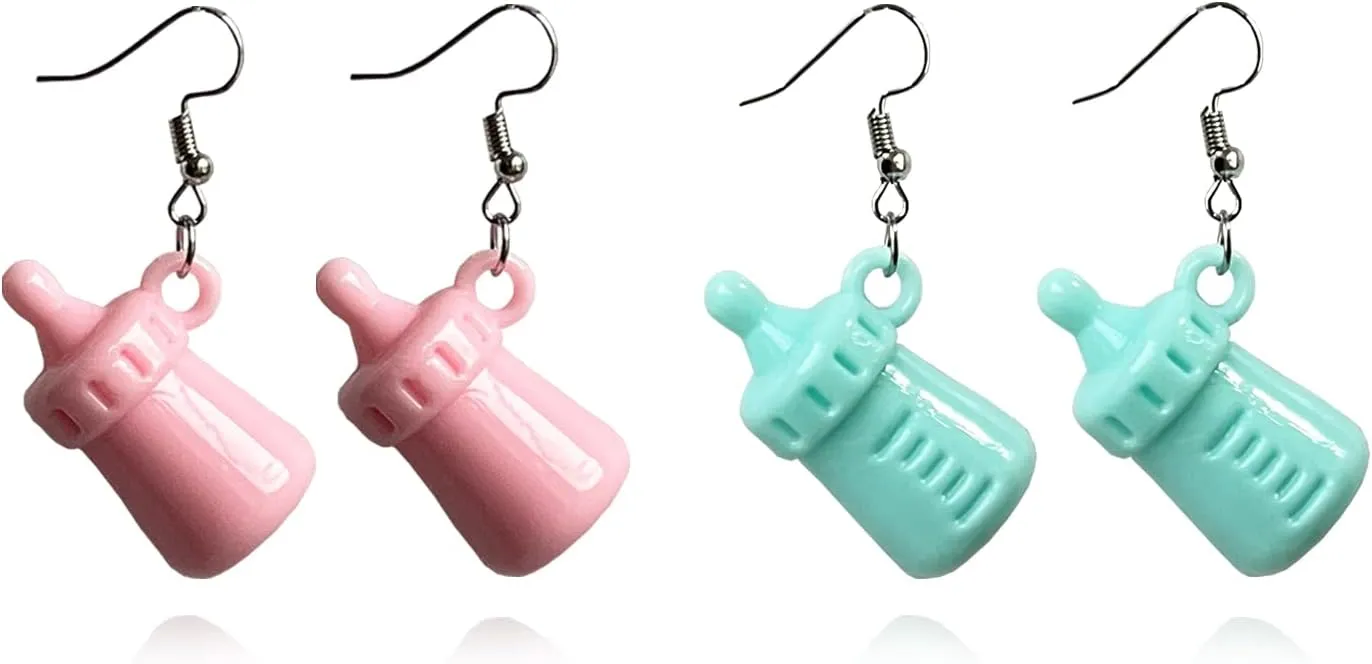 Creative Simulation Milk Bottle Resin Drop Earring for Minimalist Women Jewelry
