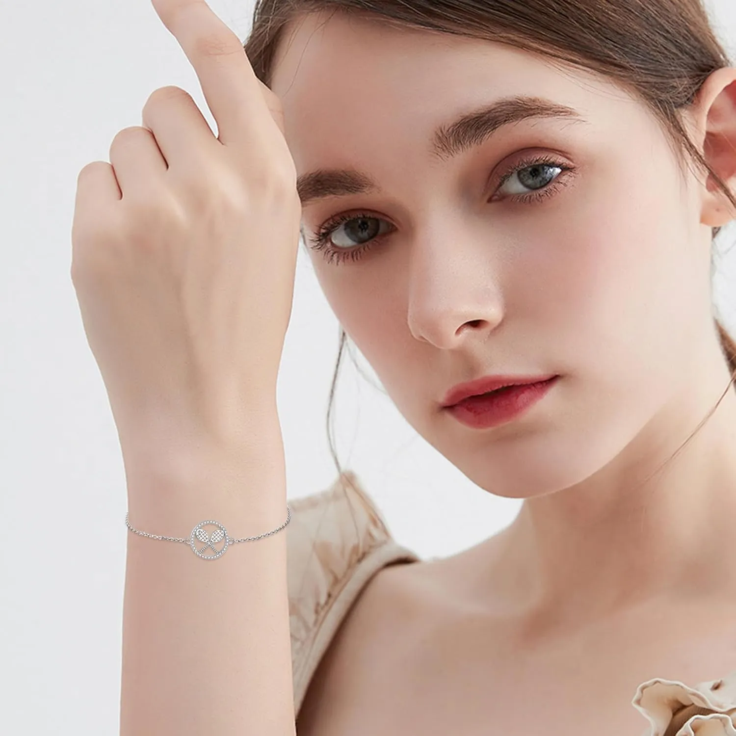 CRMAD Ballet/Key/Tennis/Sun Moon/Duck/Horseshoes/Opal Cross/Friendship Bracelet for Women Sterling Silver Bracelet Moonstone Jewelry