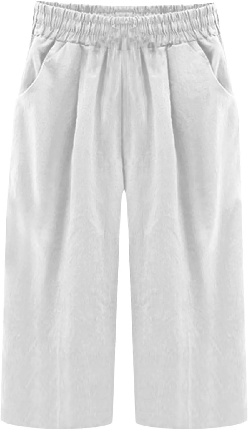 Crop Pants for Women Functional Elastic Pants with Pockets Summer Durable High Waisted Crop Straight Pant