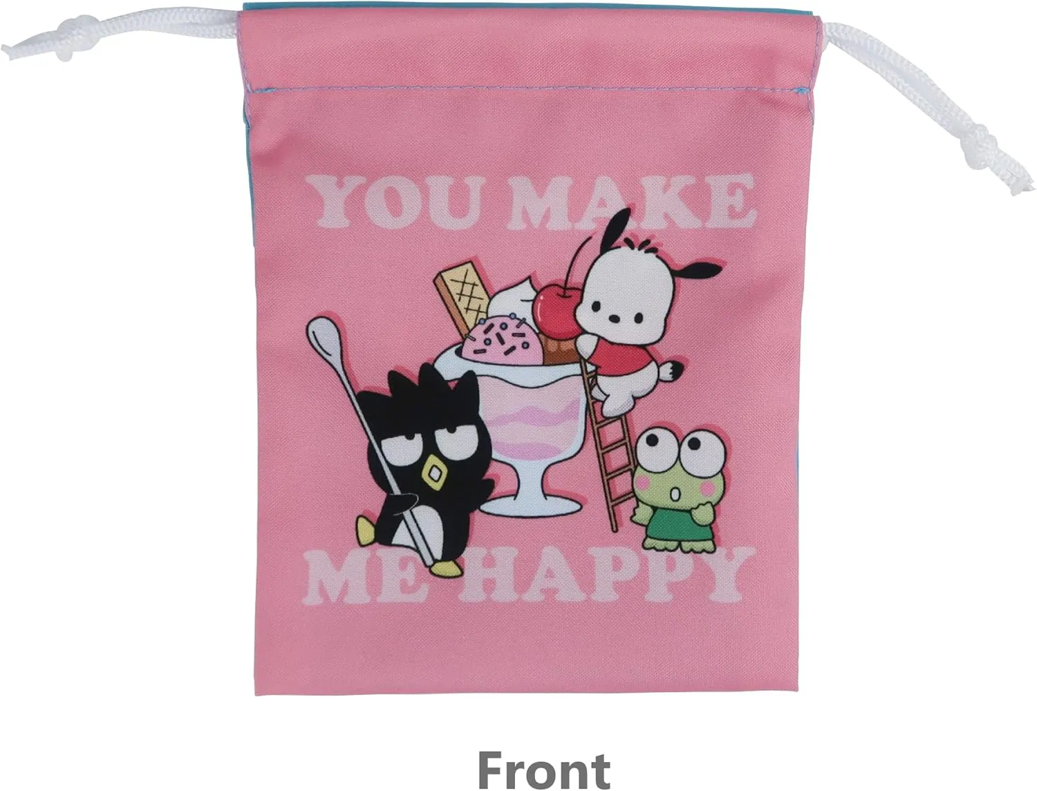 Cute Kawaii Mini Drawstring Bag - Perfect for Travel Toiletries, Makeup, Coin Pouch, and Vacation Essentials -7.2 inches 1pc (Hanging-Yodon,Bad-Batz-Maroo, Pocahco-Dog-Pink&blue green)