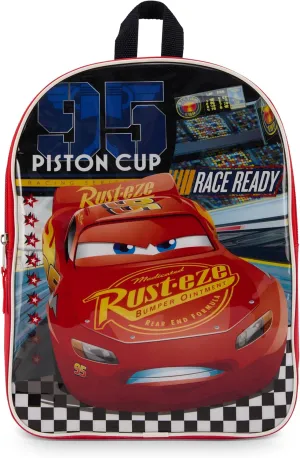 Disney Cars Backpack for Kids - Cute & Durable Kids Backpack for Boys with Padded Straps & Zip Compartment - Ideal Toddler Bookbag for School & Travel - 15