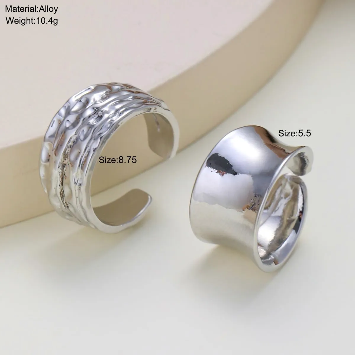 Domed Chunky Gold Rings For Women Stainless Steel Statement Rings Minimalist Geometric Stackable Open End Rings Open Statement Rings Set for Women