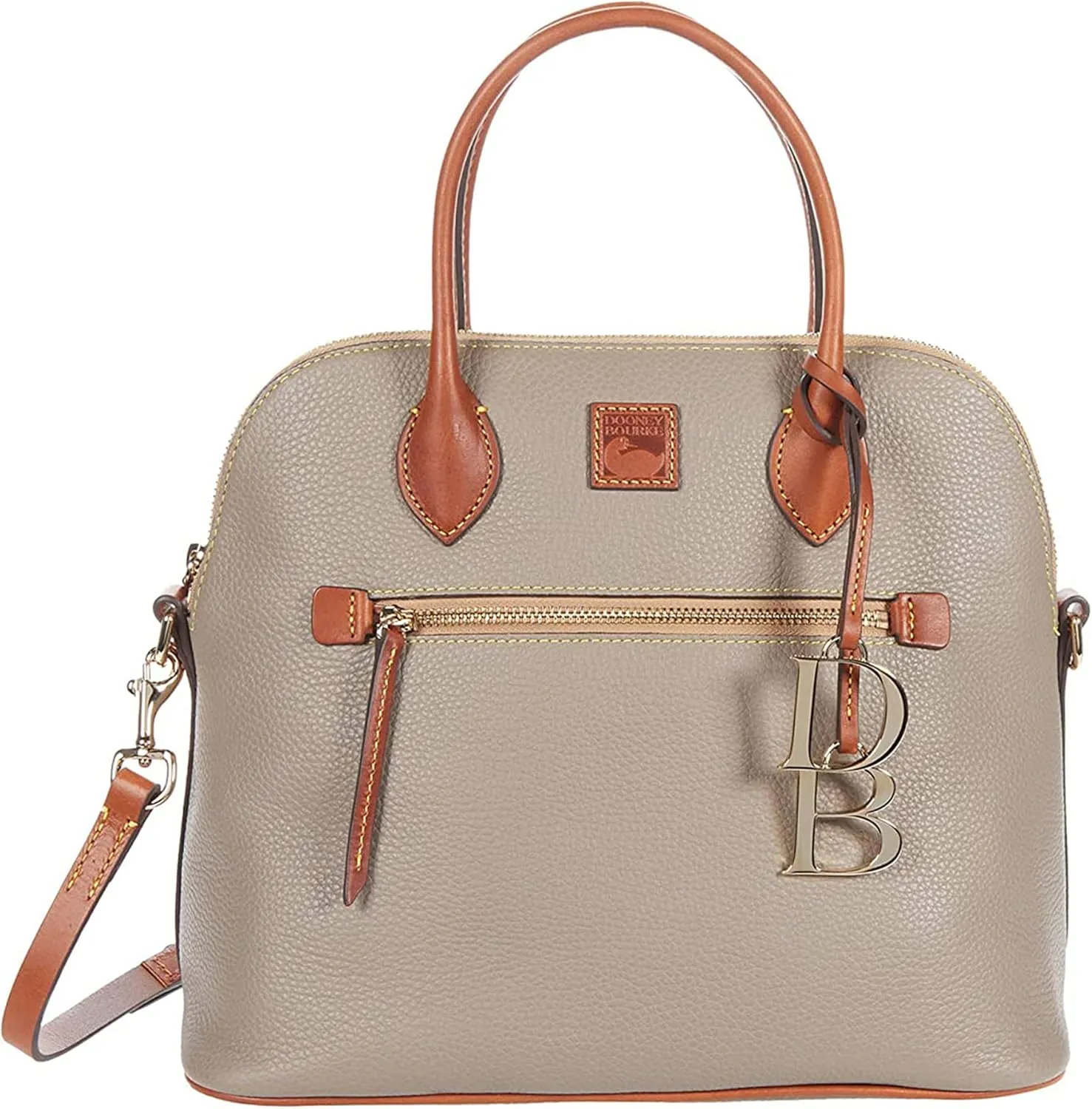 Dooney & Bourke Satchel Bags for Women, Pebble Grain Leather Domed Satchel Handbag with Optional Crossbody Bag Strap