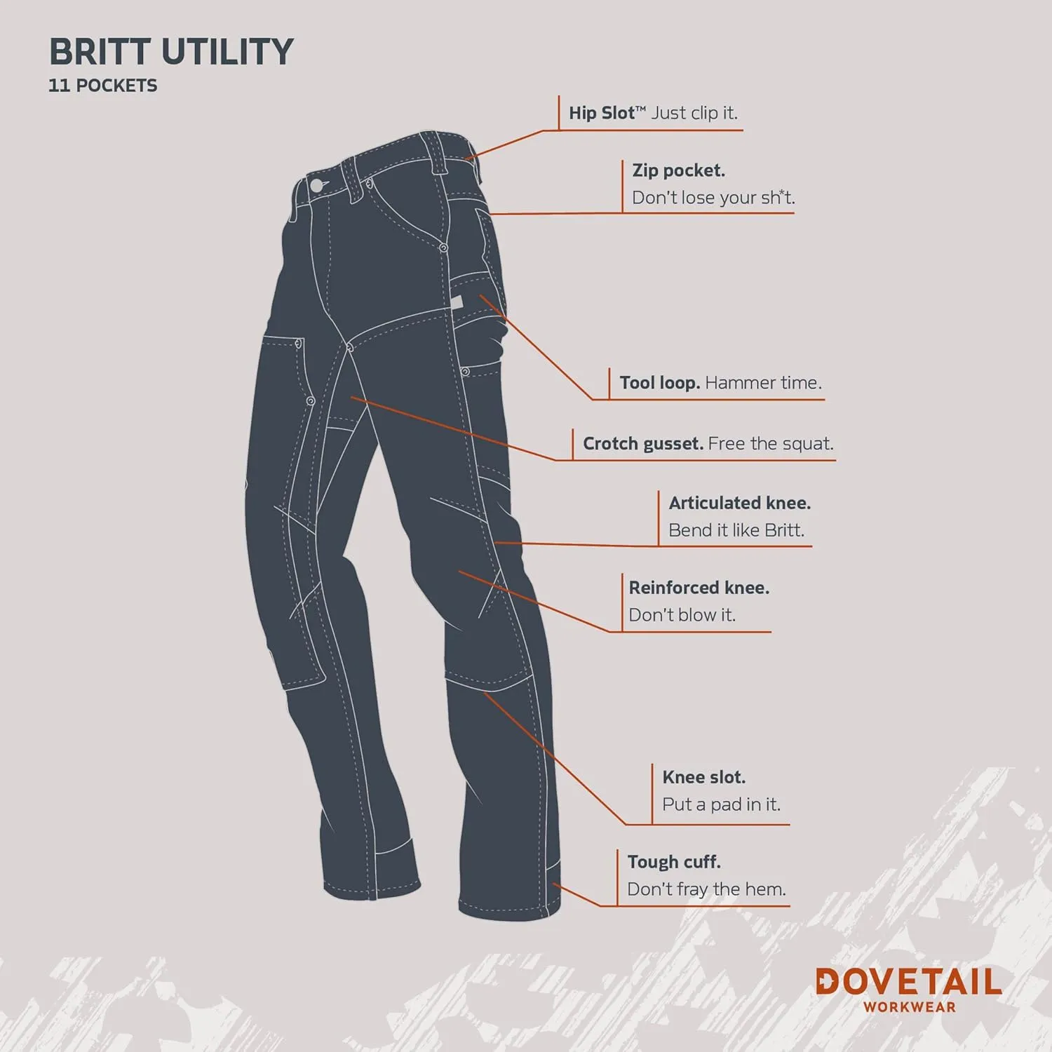 Dovetail Workwear Britt X Ultra Light Cargo Pants for Women, Straight Leg Fit, 13 Functional Pockets