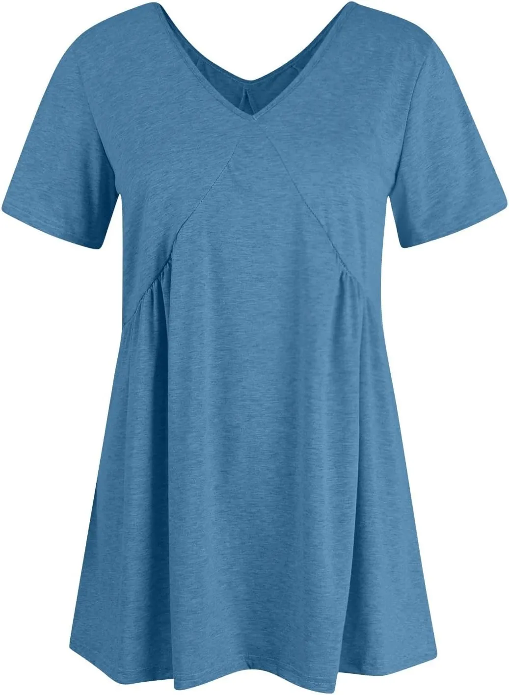 Dresses for Women Plus Size Casual Short Sleeve V Neck Mini Dress Summer Loose Fit Ruffle Hem Dresses 2025
