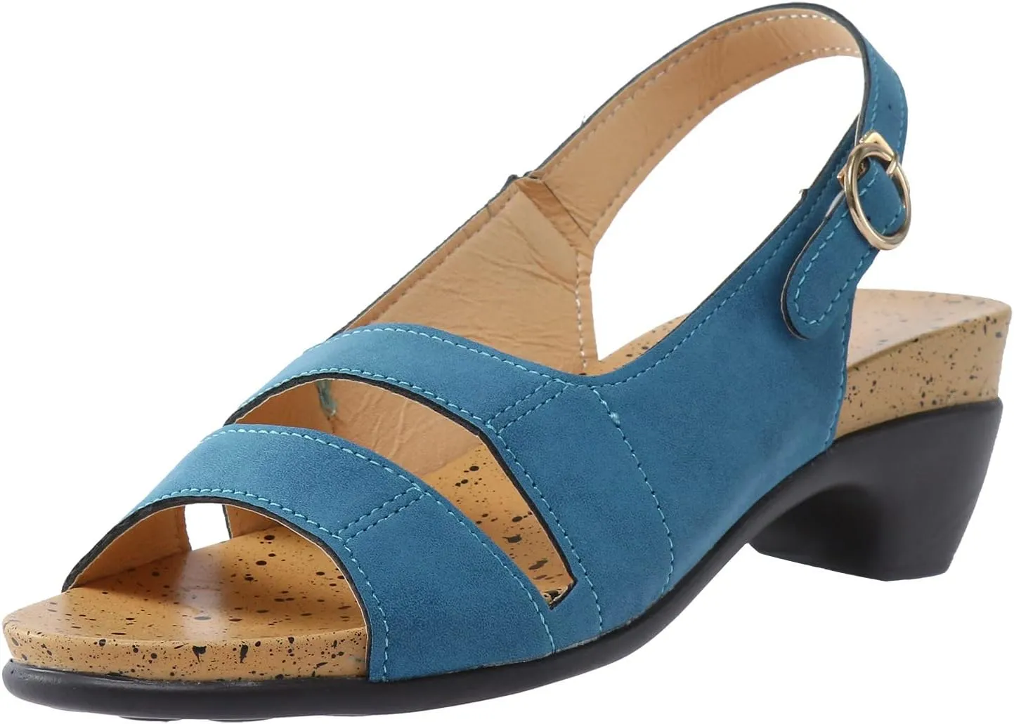 Eduavar Sandals for Women Dressy Summer, Heeled Sandals for Women Dressy Elegant Open Toe Sandals Shoes with Buckle Strap