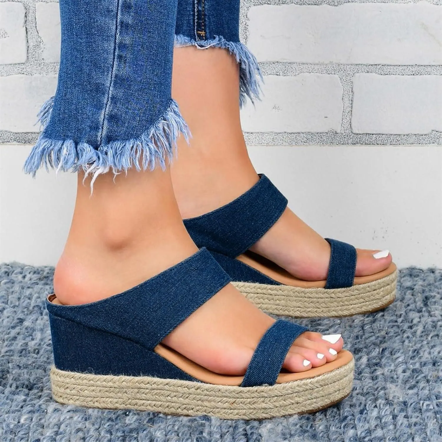 Eduavar Wedge Sandals for Women Dressy, Espadrille Sandals for Women Summer Travel Beach Sandals Platform Wedge Sandals