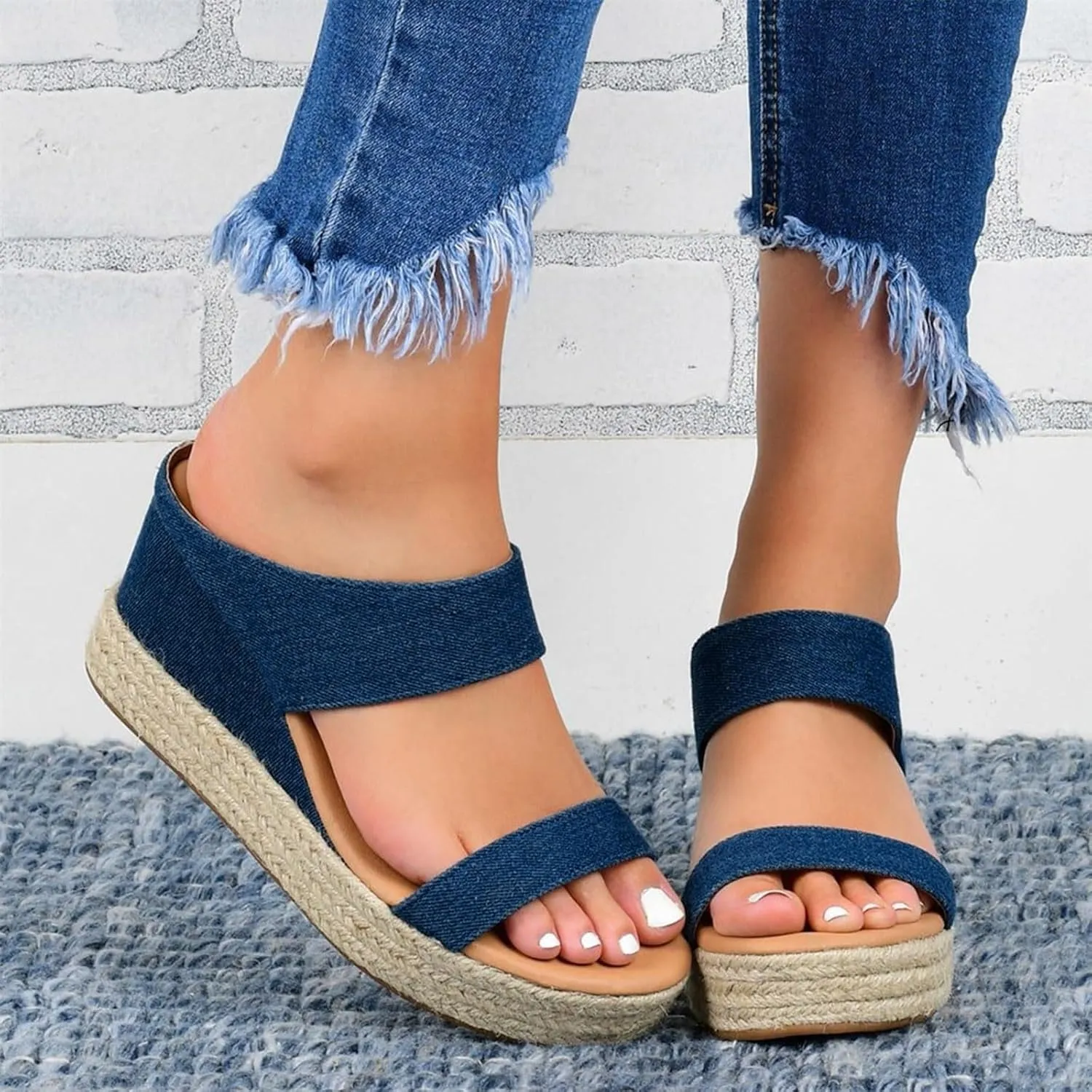 Eduavar Wedge Sandals for Women Dressy, Espadrille Sandals for Women Summer Travel Beach Sandals Platform Wedge Sandals