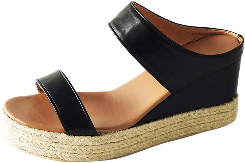 Eduavar Wedge Sandals for Women Dressy, Espadrille Sandals for Women Summer Travel Beach Sandals Platform Wedge Sandals