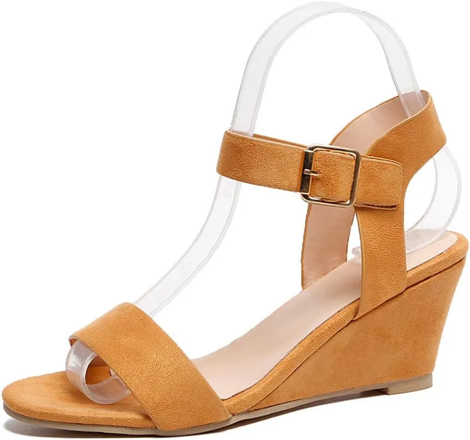 Eduavar Womens Wedge Sandals, Orthopedic Sandals for Women Open Toe Ankle Strap Wedge Sandals Summer Dress Shoes