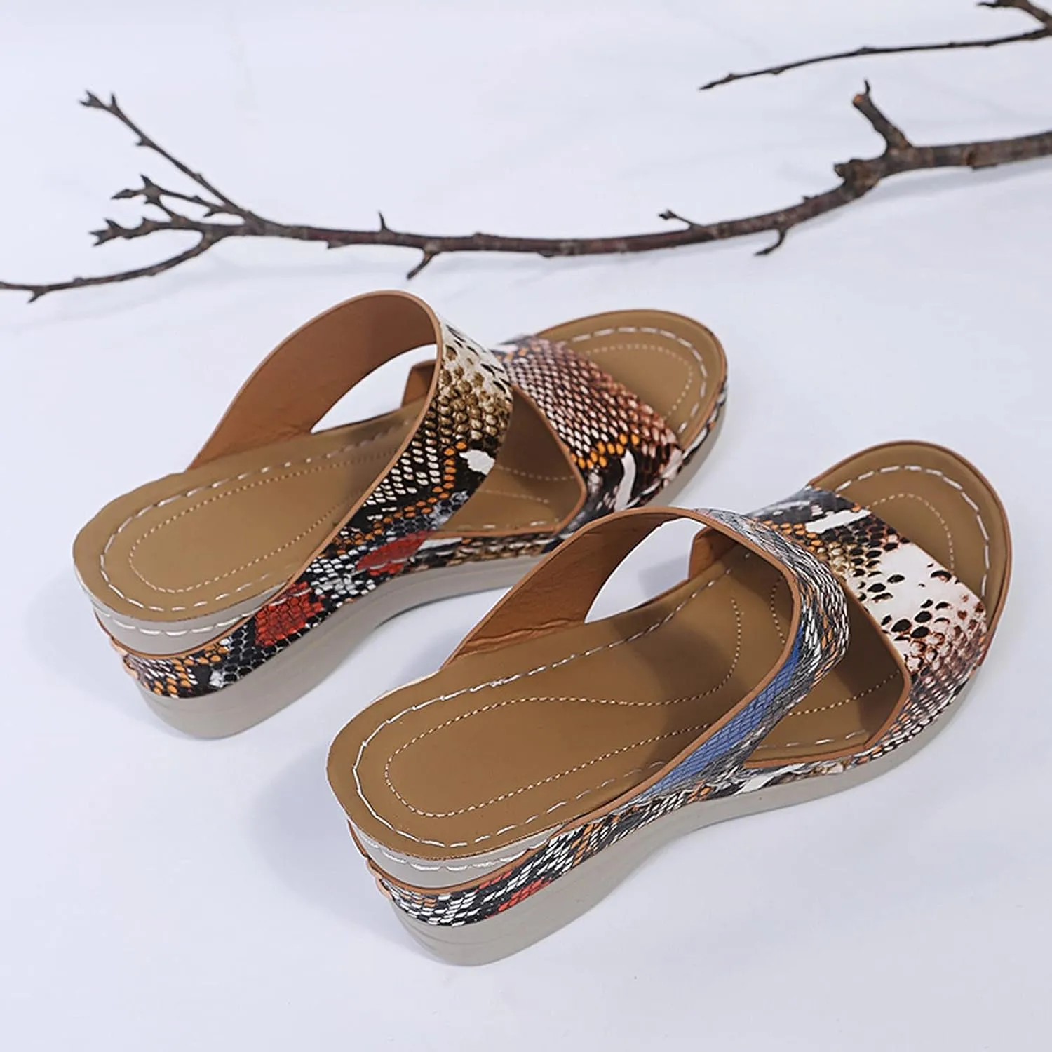 Eduavar Womens Wedge Sandals, Summer Sandals for Women 2023 Wedge Sandals Anti-Slip Outdoor Walking Sandals Shoes