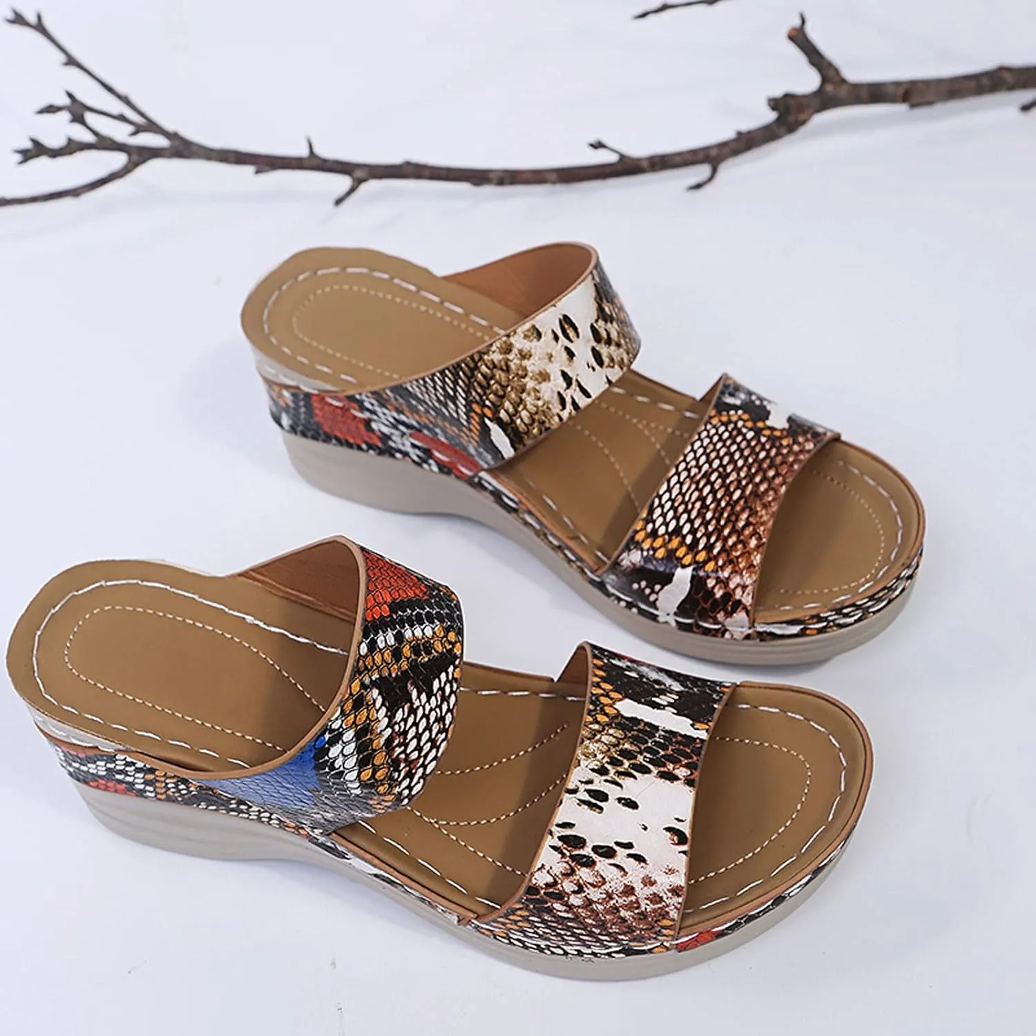 Eduavar Womens Wedge Sandals, Summer Sandals for Women 2023 Wedge Sandals Anti-Slip Outdoor Walking Sandals Shoes