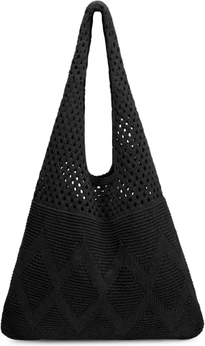 EIMMBD Crochet Bags for Women Beach Totes Bags Aesthetic Summer Tote Shoulder Hippie Bag Knit Bag