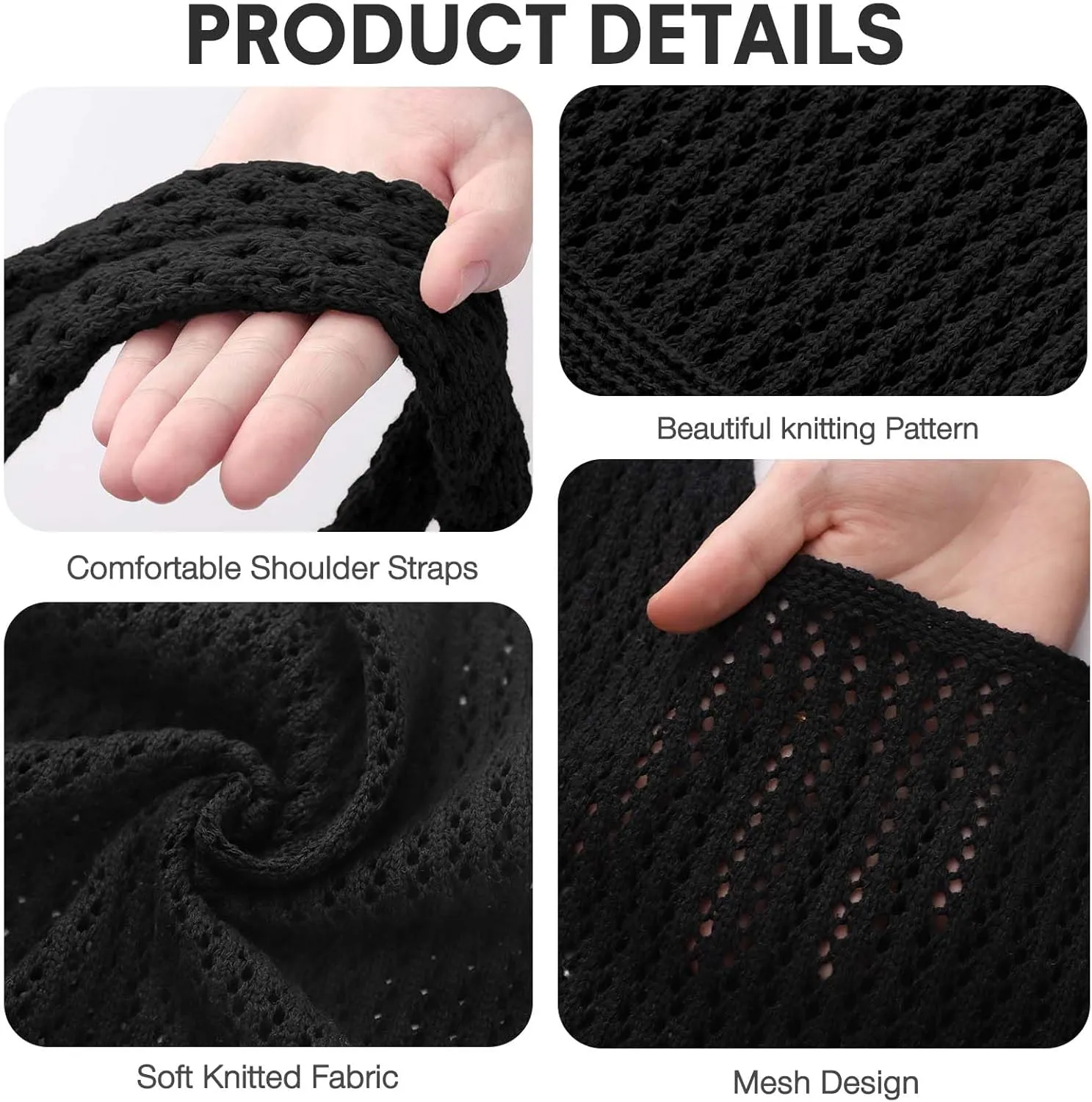 EIMMBD Crochet Bags for Women Beach Totes Bags Aesthetic Summer Tote Shoulder Hippie Bag Knit Bag