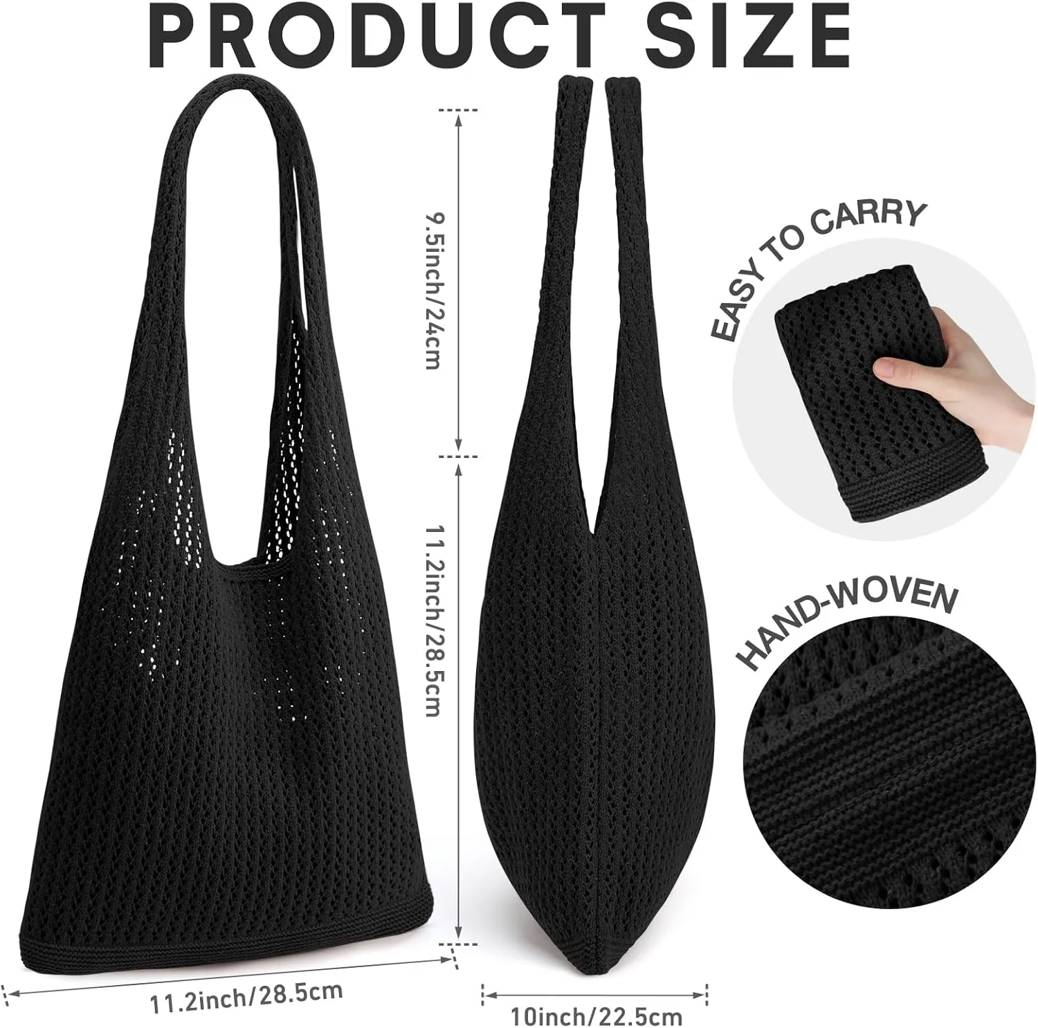 EIMMBD Crochet Bags for Women Beach Totes Bags Aesthetic Summer Tote Shoulder Hippie Bag Knit Bag