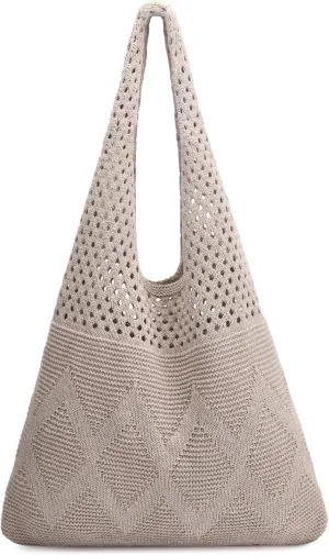 EIMMBD Crochet Bags for Women Beach Totes Bags Aesthetic Summer Tote Shoulder Hippie Bag Knit Bag