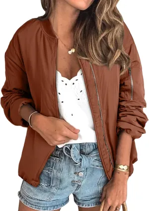 EVALESS Puffer Jackets for Women Zip Up Oversized Bomber Jackets Winter Outfits for Women Dressy Causal