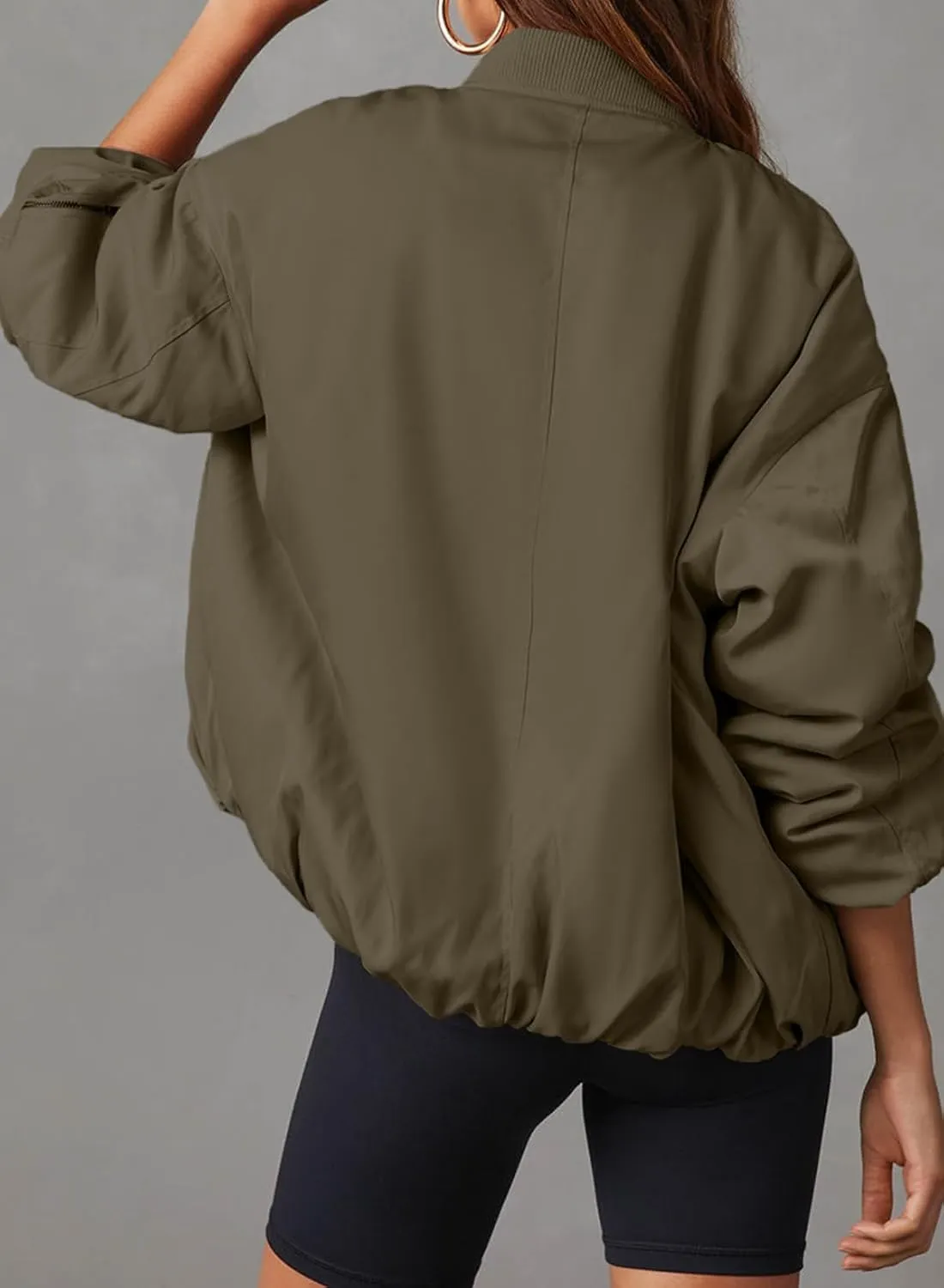 EVALESS Puffer Jackets for Women Zip Up Oversized Bomber Jackets Winter Outfits for Women Dressy Causal