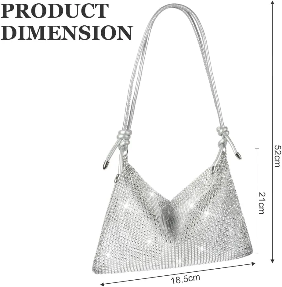 Evening Bag Clutch Purses for Women, Rhinestones Purse, Sparkling Envelope Evening Bag