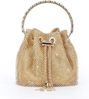 Evening Party Bags for Women Small Rhinestone Sparkly Clutch Crystal Bucket Purse Wedding Purses Handbag