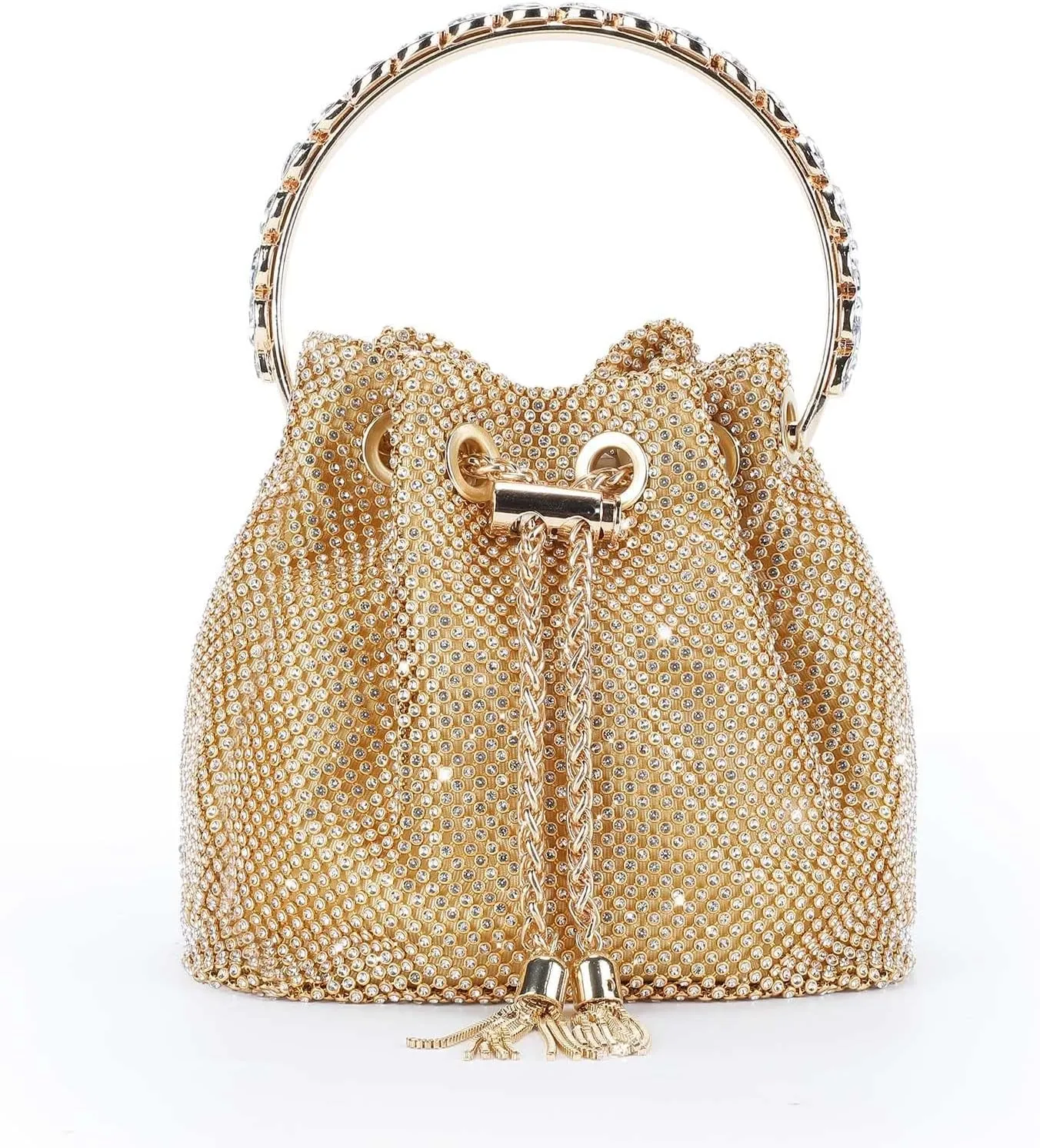 Evening Party Bags for Women Small Rhinestone Sparkly Clutch Crystal Bucket Purse Wedding Purses Handbag