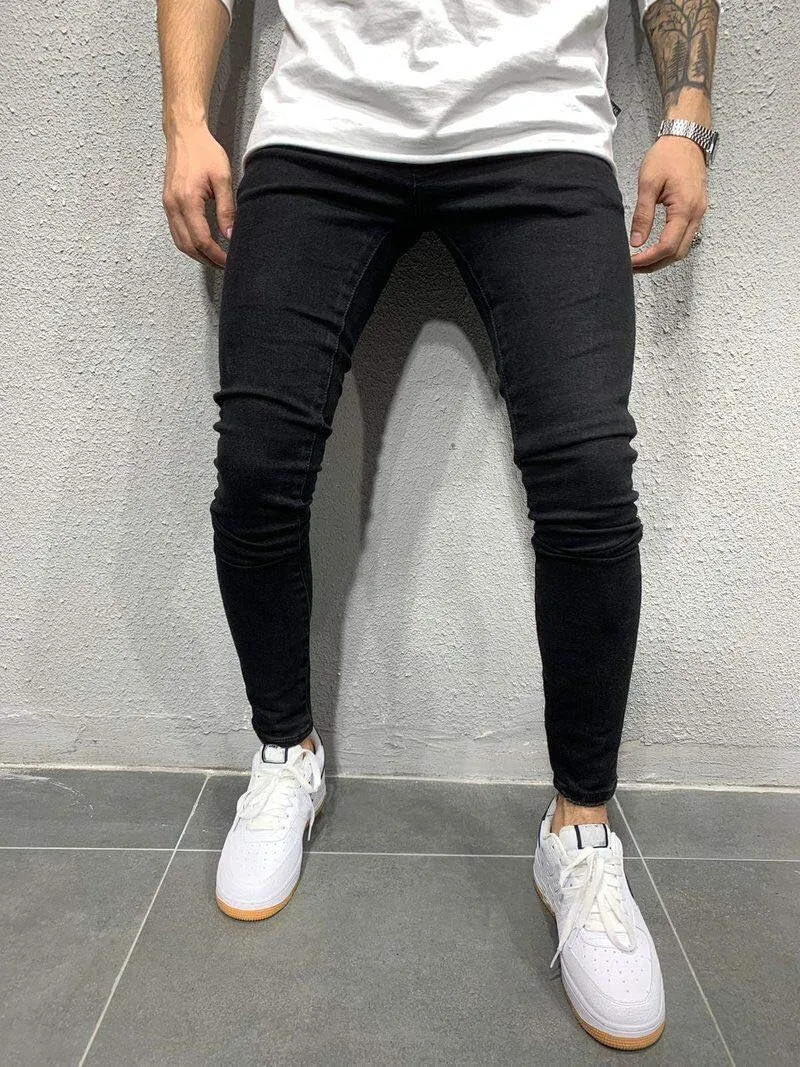 evzosrz Men's Jeans Slim Fit Skinny Stretch Jeans Pants Tapered Biker Jeans Pants Distressed Jean Denim Pant for Men