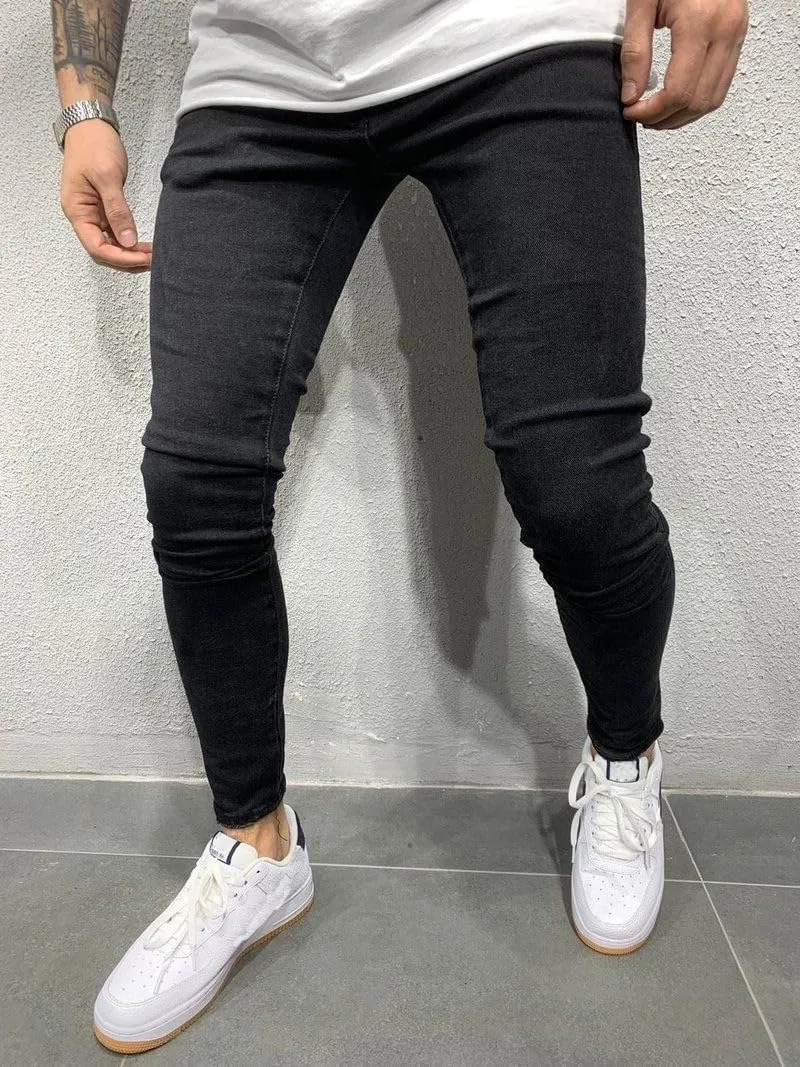 evzosrz Men's Jeans Slim Fit Skinny Stretch Jeans Pants Tapered Biker Jeans Pants Distressed Jean Denim Pant for Men