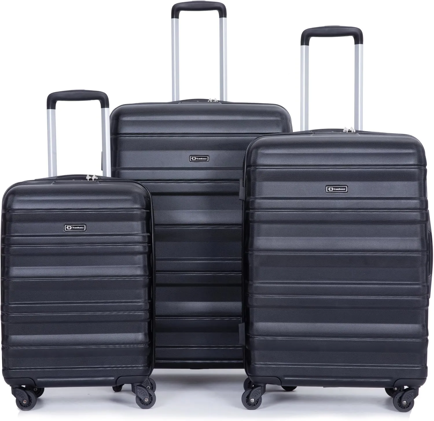 Expandable 3 Piece Luggage PC Luggage Set Lightweight & Durable Suitcase with Spinner Wheels & TSA Lock (21/25/29) Black