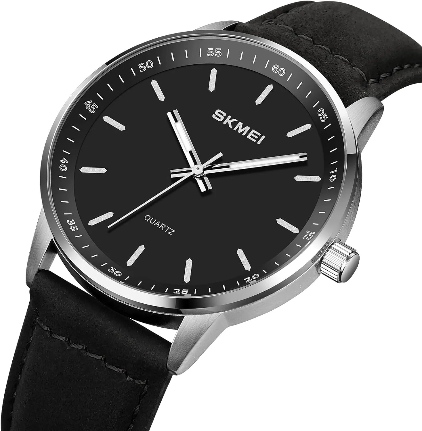FANMIS Men's Fashion Minimalist Analog Watch Ultra-Thin Dial Business Waterproof Watch Sport Military Watch Leather Strap