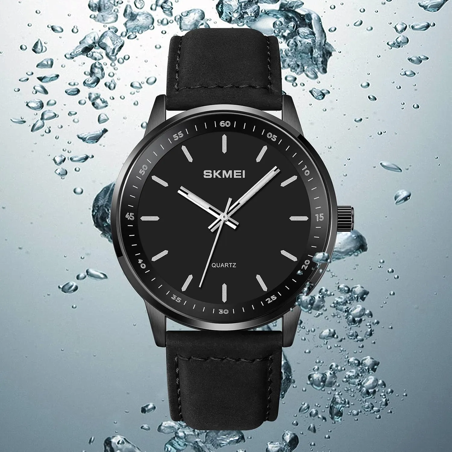 FANMIS Men's Fashion Minimalist Analog Watch Ultra-Thin Dial Business Waterproof Watch Sport Military Watch Leather Strap