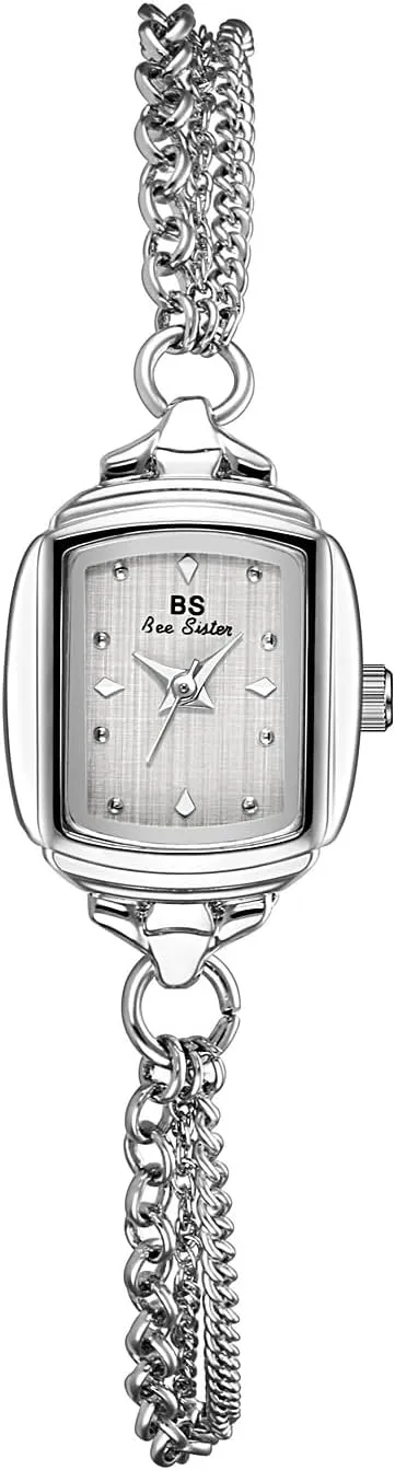FANMIS Women Classic Vintage Bangle-Style Watch Dainty Small Dial Watch Luxury Dress Gold Bracelet Watch Ladies Minimalist Design Square Wrist Watches