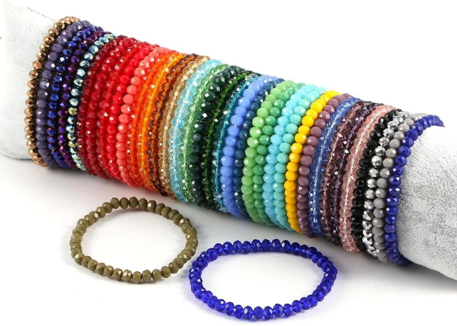 Fashion Colorful 4X6mm Glass Crystal Beaded Bracelets Rope Distance Bracelet Handmade Wrap Bracelet for Women