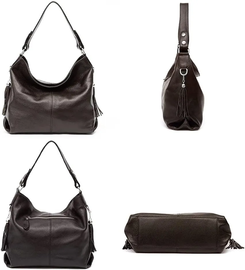 Fashion Soft Real Genuine Leather Tassel Women's Handbag Ladies Shoulder Tote Messenger Hobo Bag Satchel