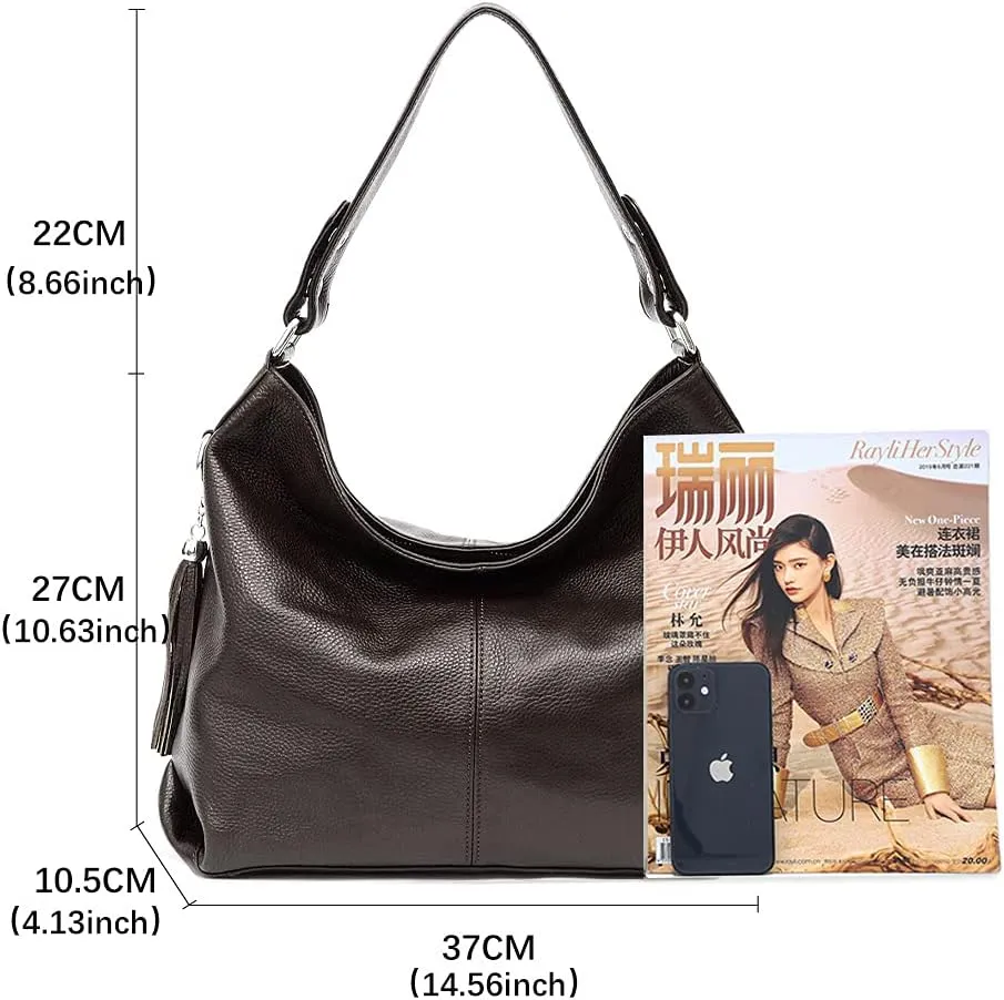 Fashion Soft Real Genuine Leather Tassel Women's Handbag Ladies Shoulder Tote Messenger Hobo Bag Satchel