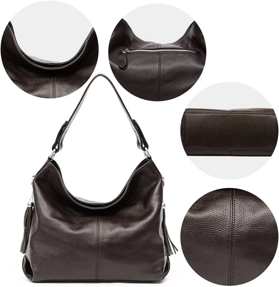 Fashion Soft Real Genuine Leather Tassel Women's Handbag Ladies Shoulder Tote Messenger Hobo Bag Satchel
