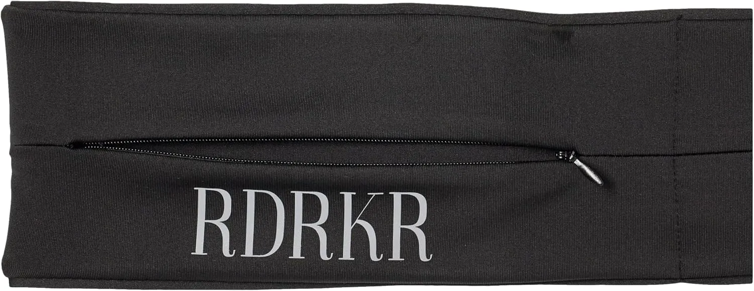 FlexiStash Durable Convenient Flexible Spandex Elastic Fitness Waist Belt With Zipper Fanny Pack Travel Sports Exercise Running Leisure Outdoor (BLACK, X-Large)