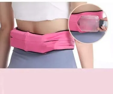 FlexiStash Durable Convenient Flexible Spandex Elastic Fitness Waist Belt With Zipper Fanny Pack Travel Sports Exercise Running Leisure Outdoor (GREY, SMALL)