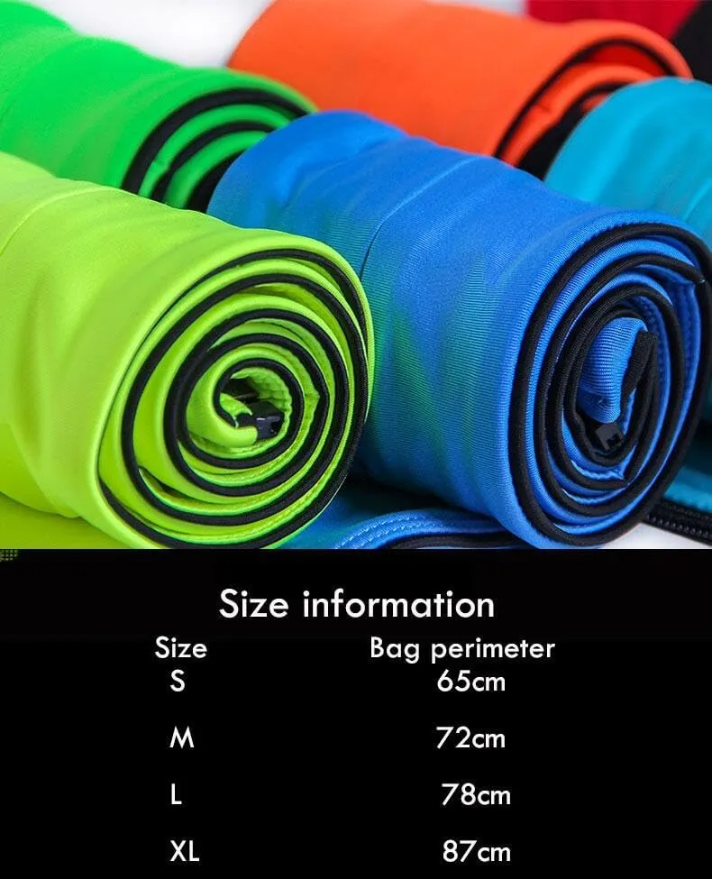 FlexiStash Durable Convenient Flexible Spandex Elastic Fitness Waist Belt With Zipper Fanny Pack Travel Sports Exercise Running Leisure Outdoor (GREY, SMALL)