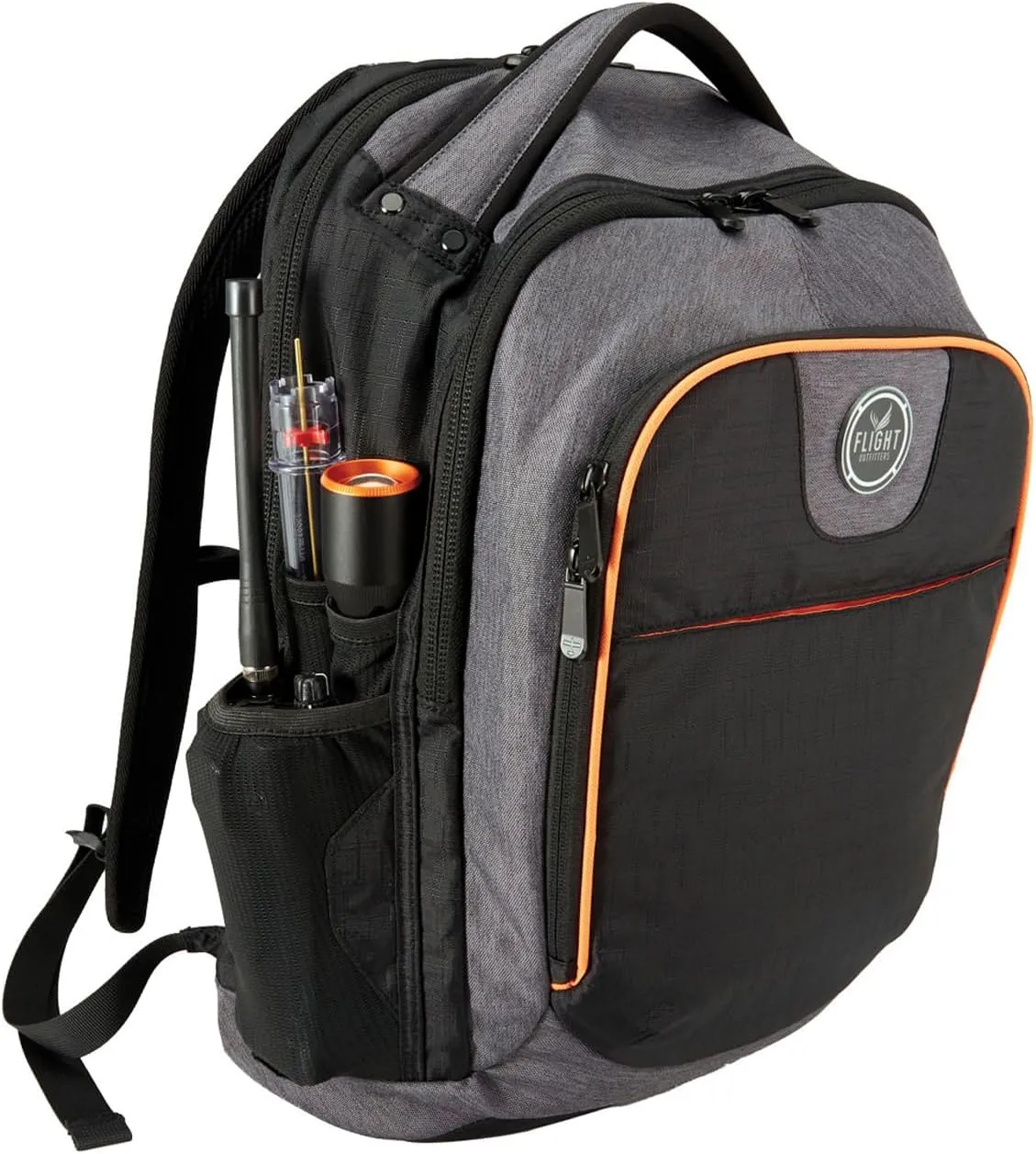 Flight Outfitters Aviator Spacious Durable Comfortable Padded Carry On Travel Backpack with Multiple Pockets for Men & Women, Black/Gray