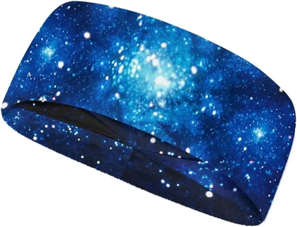 Forchrinse Blue Camouflage Print Sport Headbands Elastic Soft Hairband Sweatband for Men Women,Workout Yoga Running