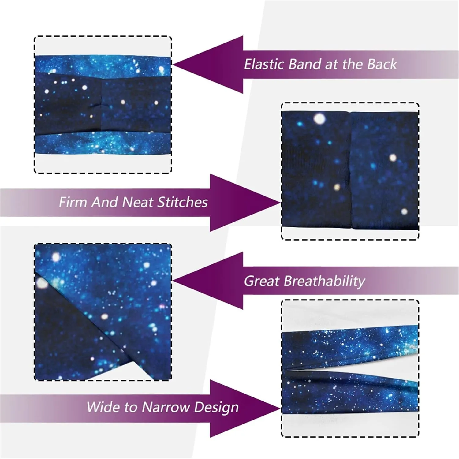 Forchrinse Blue Camouflage Print Sport Headbands Elastic Soft Hairband Sweatband for Men Women,Workout Yoga Running