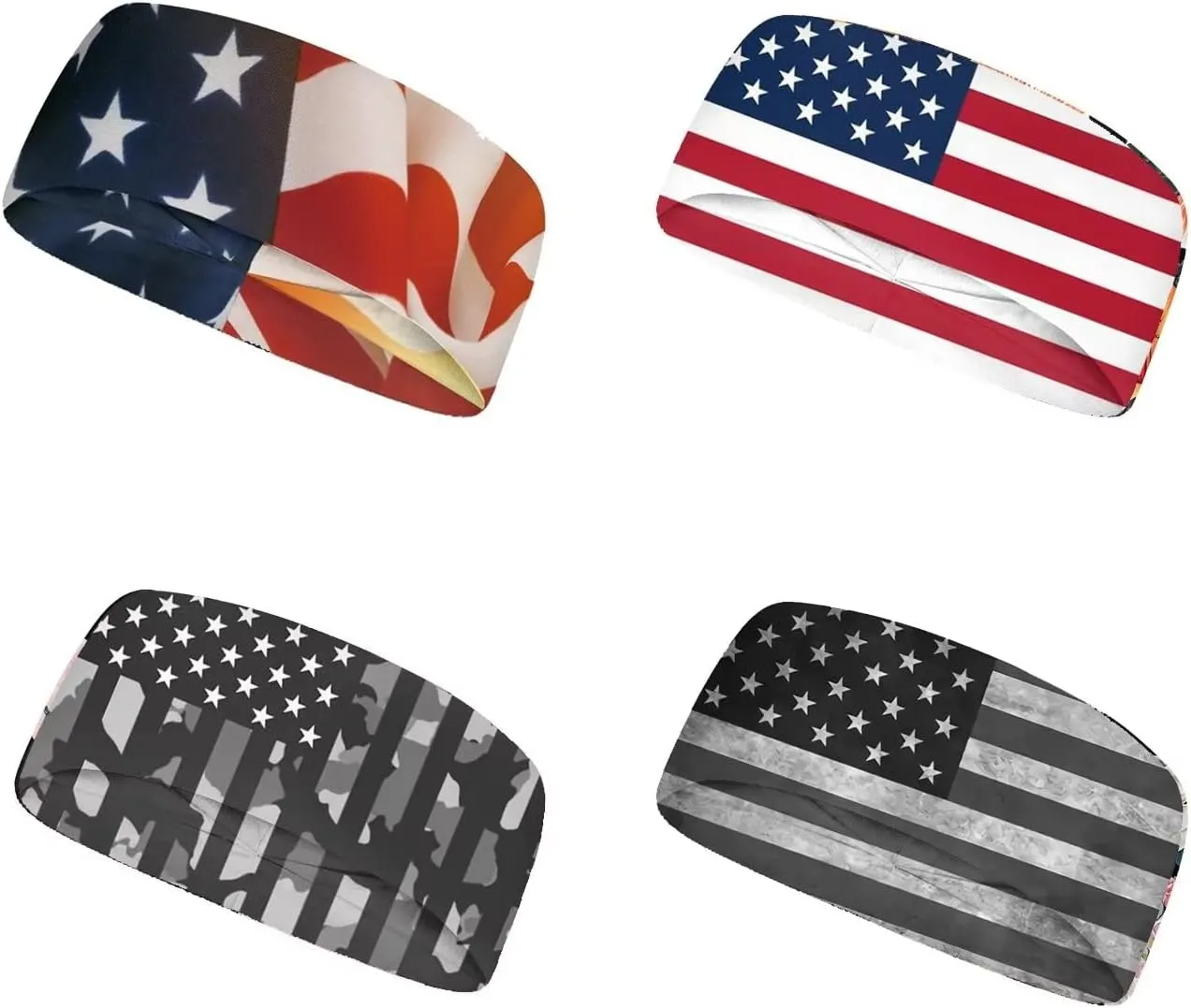 Forchrinse Cow Print Sweatband Sweat Headband for Women Men Cute Sport Headband Set of 4 for Running Yoga Fitness