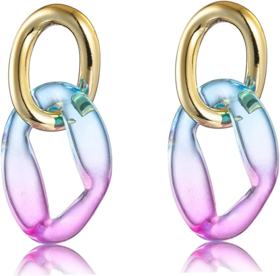 FRCOLOR Contrast Dangle Loop Earrings Resin Jewelry Minimalist Drop Earrings for Women