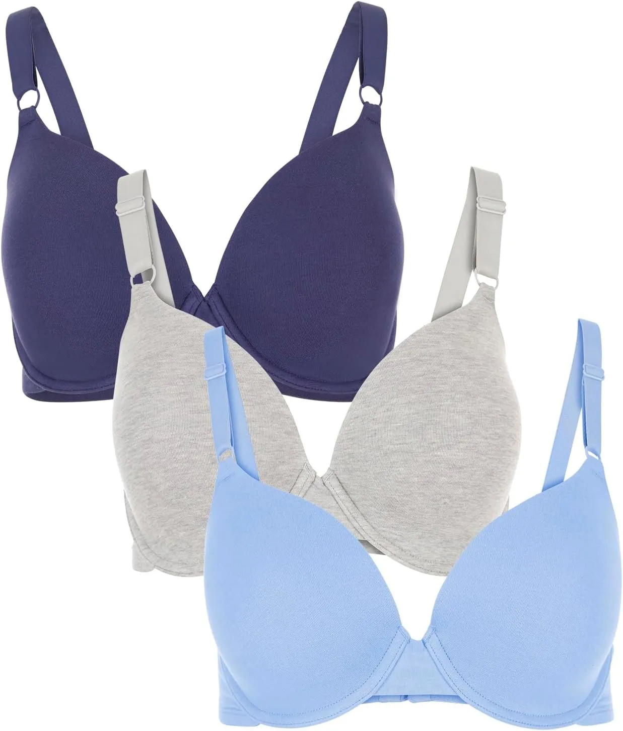 Fruit of the Loom Women's Smooth Cotton T-Shirt Bra Pack - Ultra-Soft, Flexible, and Invisible Under Tees