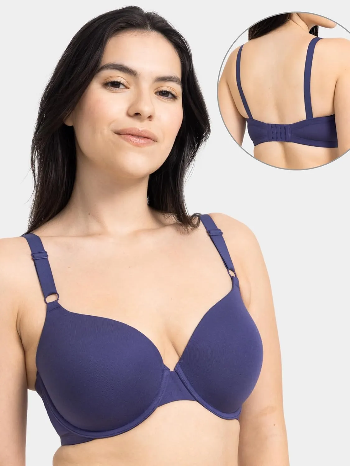 Fruit of the Loom Women's Smooth Cotton T-Shirt Bra Pack - Ultra-Soft, Flexible, and Invisible Under Tees
