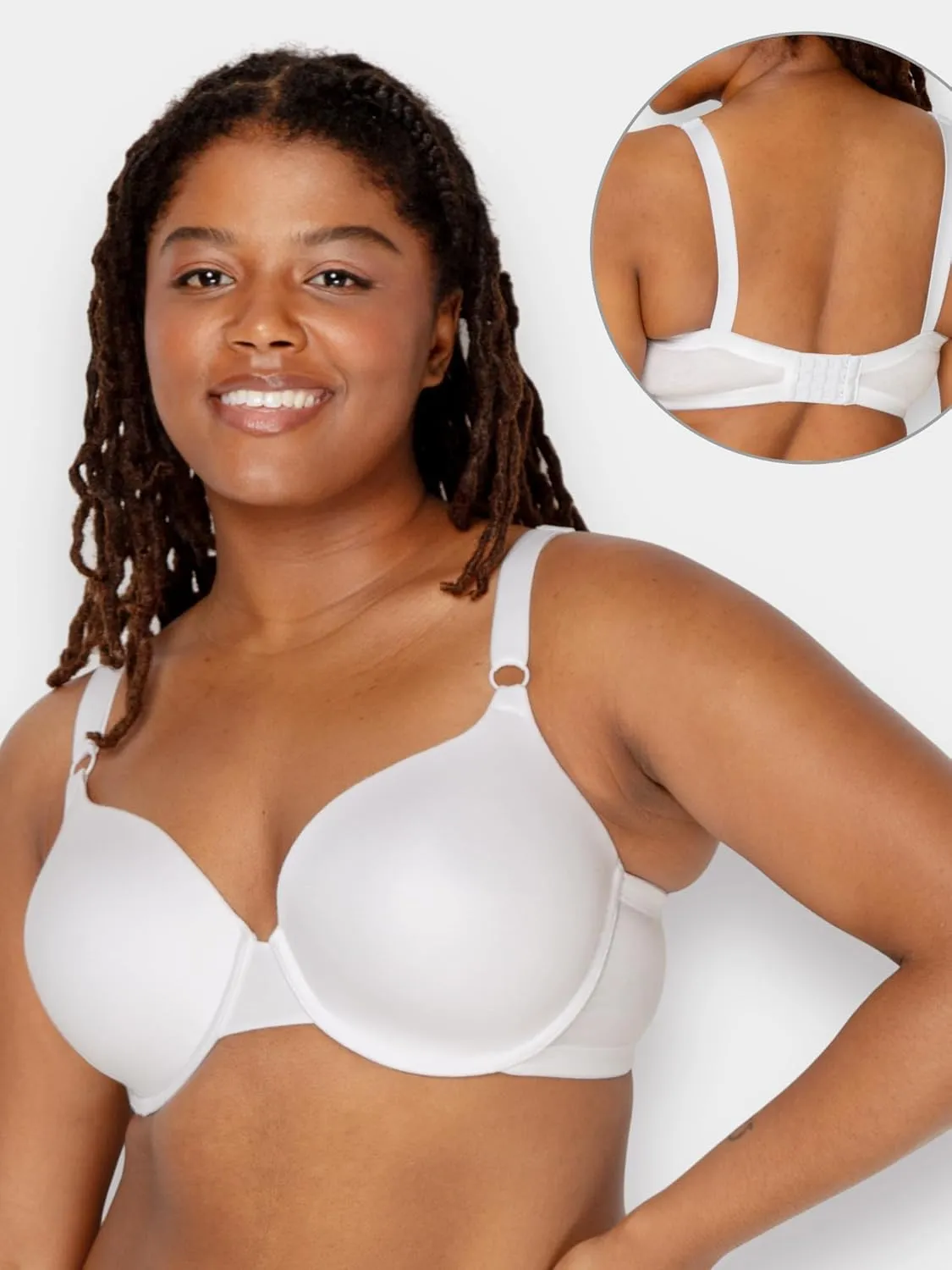 Fruit of the Loom Women's Smooth Cotton T-Shirt Bra Pack - Ultra-Soft, Flexible, and Invisible Under Tees