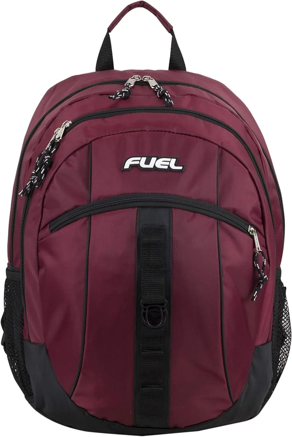 FUEL Sport Multi-Functional Carry On Luggage Weekender Gym Active Water Resistant Daypack Backpack Bag, Burgundy/Black