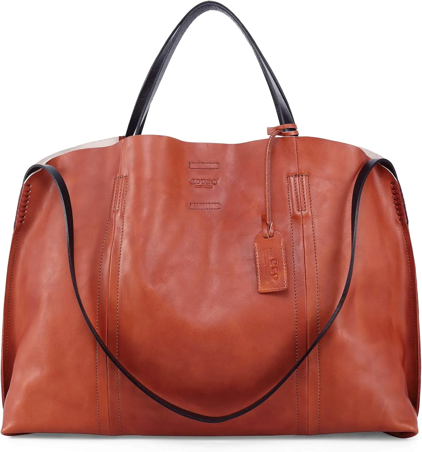 Genuine Leather Forest Island Tote | Spacious Handbag with Removable Inner Pouches