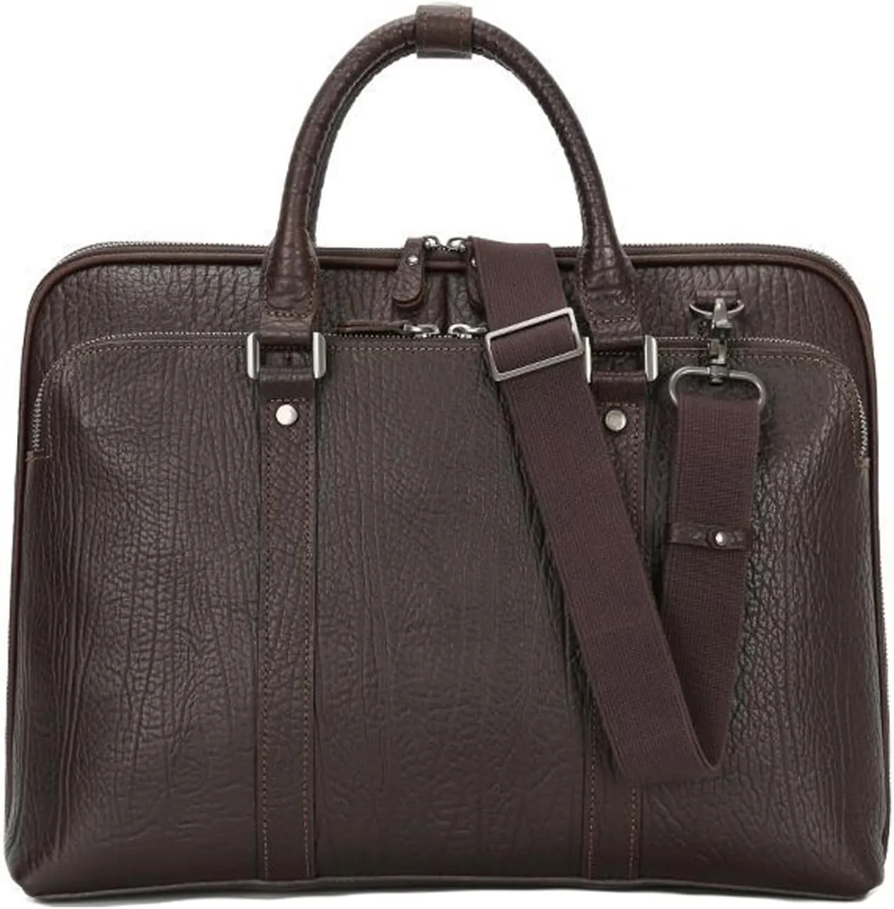 Genuine Leather Men's Briefcase Laptop Bag, Business Messenger Shoulder Bag, Multi-Functional Crossbody, for Work Travel