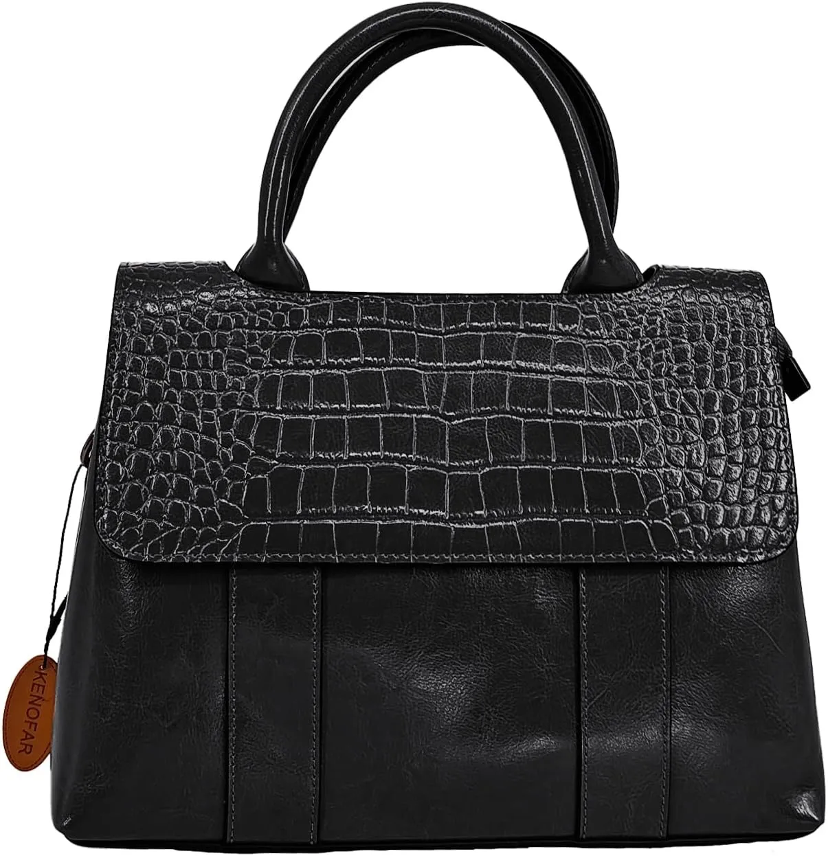 Genuine Leather Tote Bag for Women, Top Handle Satchel Handbag, Spacious Shoulder Bag